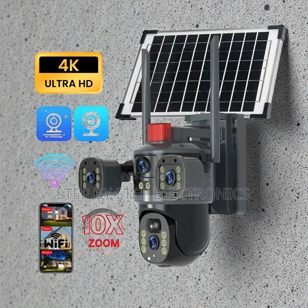 V380 Pro 20mp 4g PTZ Remote View Monitoring Triple Lens Solar Camera
