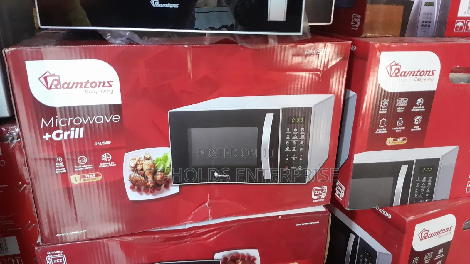 Ramtons 23 Litres RM589 Microwave With Grill RM/589 (SILVER) - 1000w