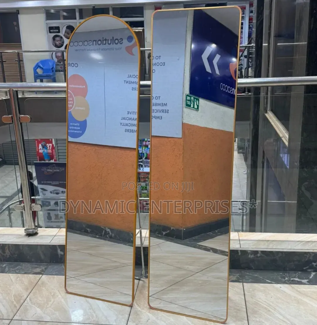 36cm Two Full-Length Standing Gold Mirrors