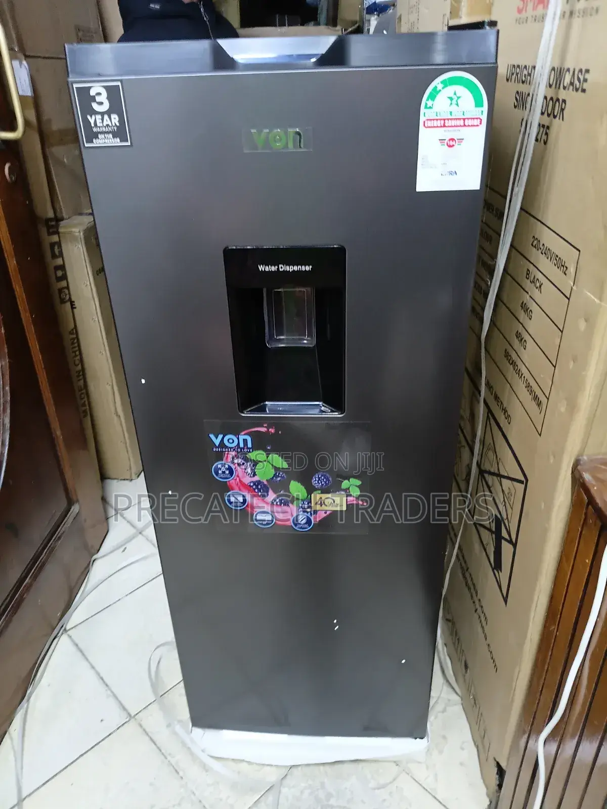 Von 176L Single Door Refrigerator With Water Dispenser