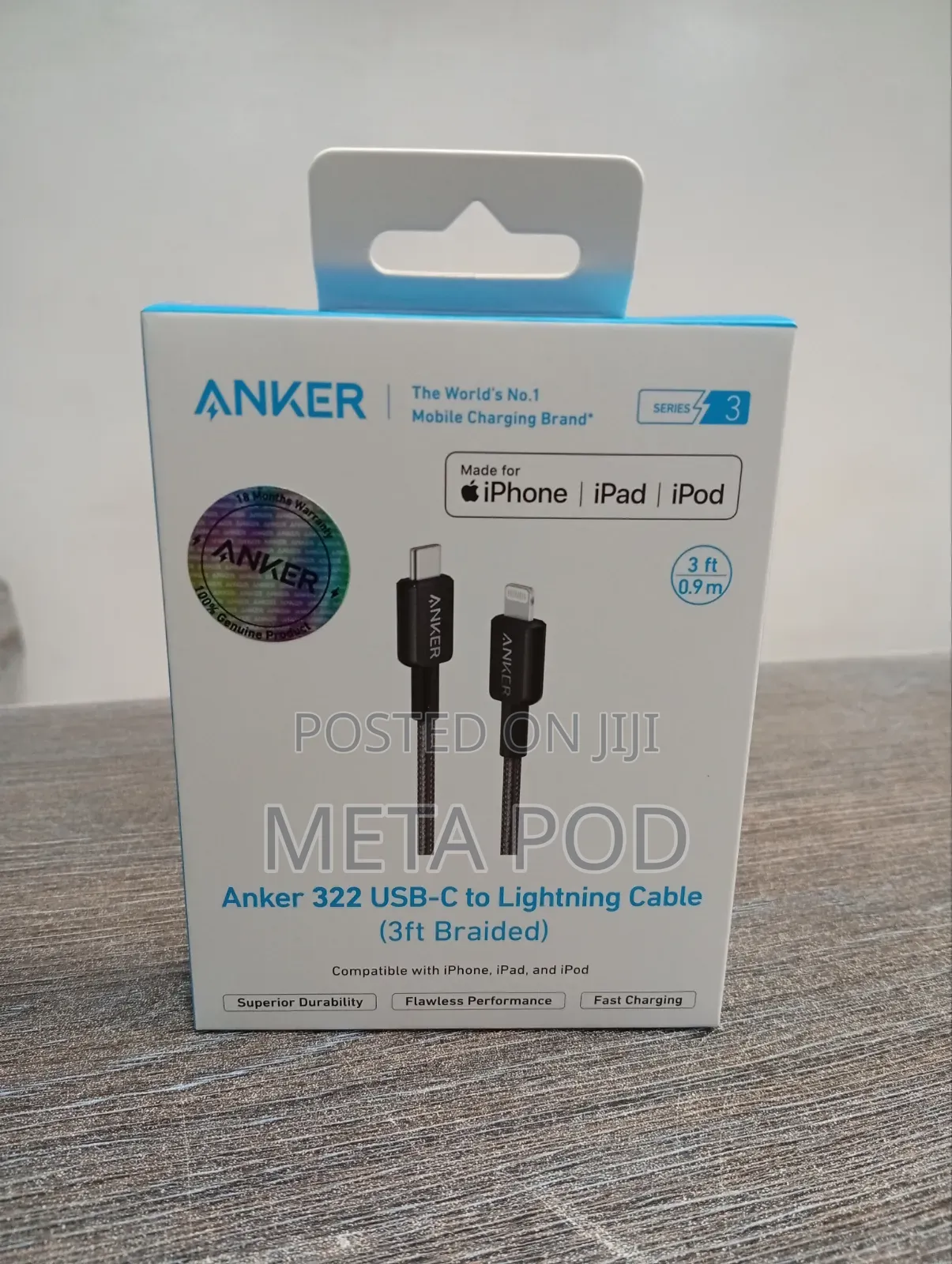 Anker 322 USB-C to Lightning Cable(3ft)