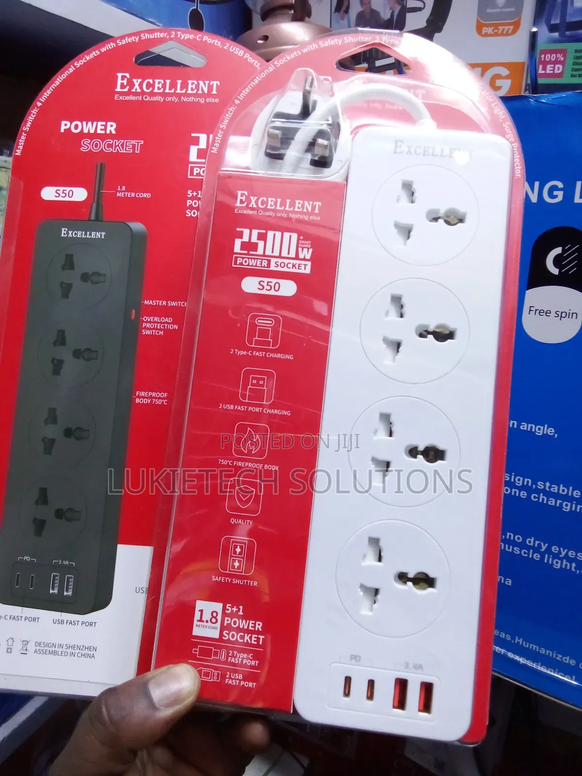 Excellent Extension Cables 4 Ways 2500watts Surge Protector