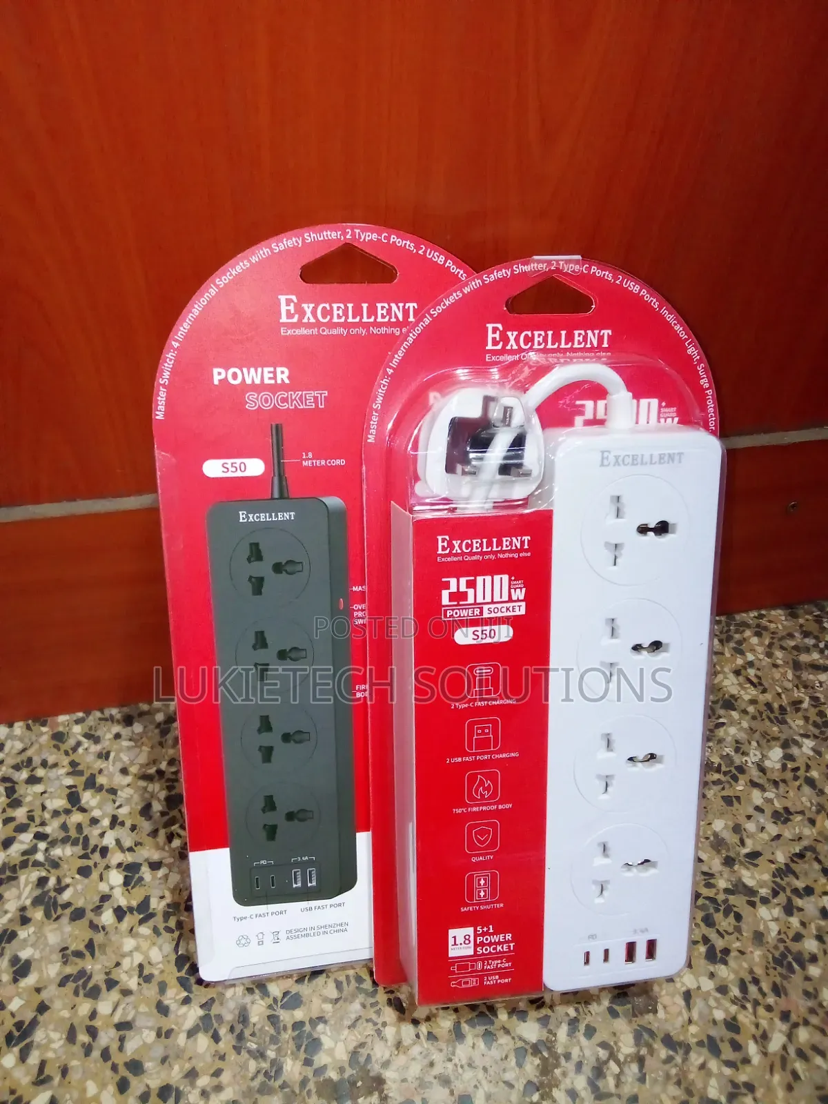 Excellent Extension Cables 4 Ways 2500watts Surge Protector