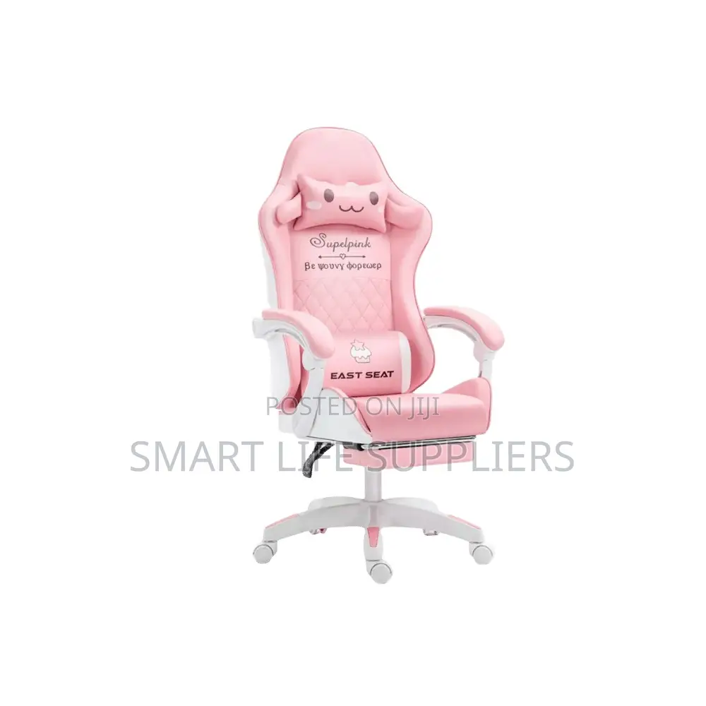 GOBOOMAN Cute Pink White PU Leather Gaming
