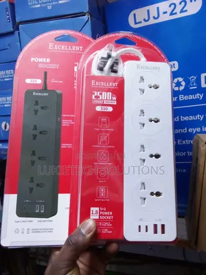 Excellent Extension Cable With Surge Protector 4 Ports 4 Way 2500watts