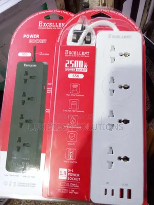 Excellent Extension Cable With Surge Protector 4 Ports 4 Way 2500watts