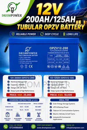 12v 125ah/200ah Tubular Battery