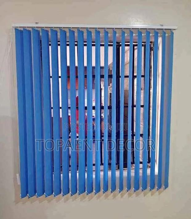 Blue and Gray Vertical Window Blinds - main view