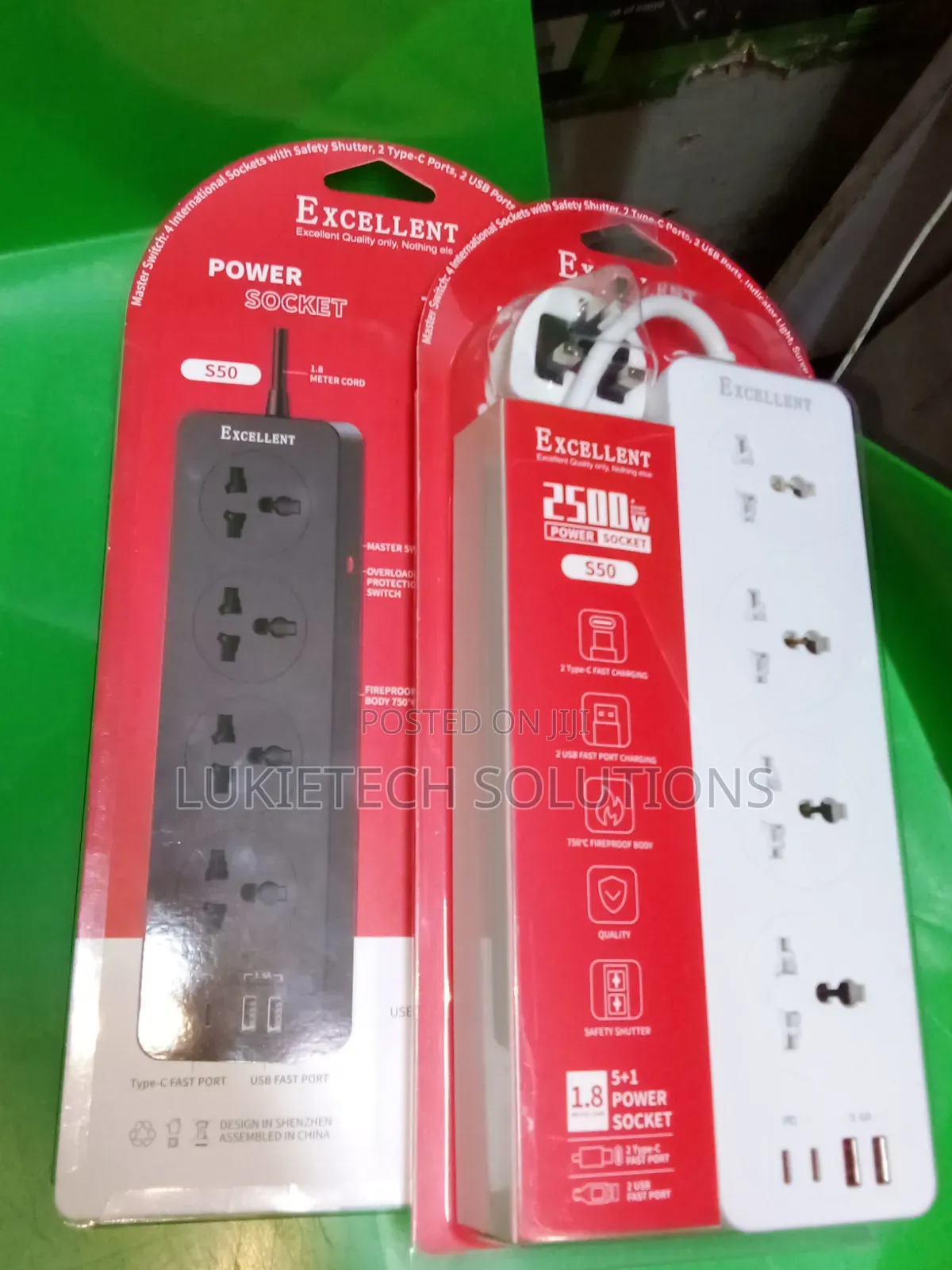 Excellent Extension Cable With Safety Shutter 2 Type -C 2 USB Surge