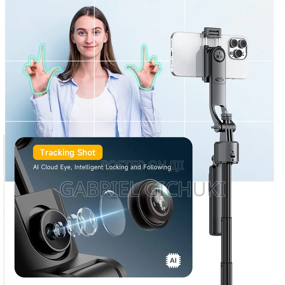 C17 AI Face Tracking Gesture Control Camera Tripod 360°