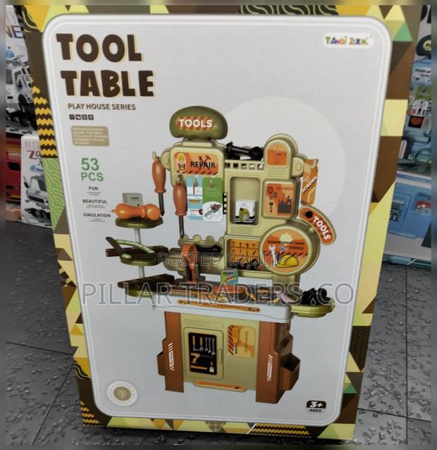 53PCS Kids Tool Workbench Play Set With Tools Accessories