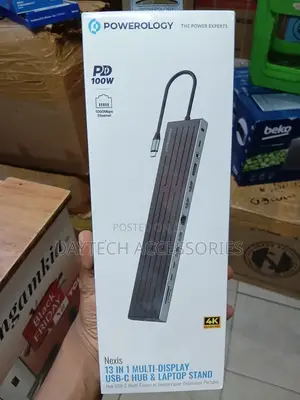 Powerology Nexis 13-in-1 USB-C Hub Laptop Stand Docking Station.