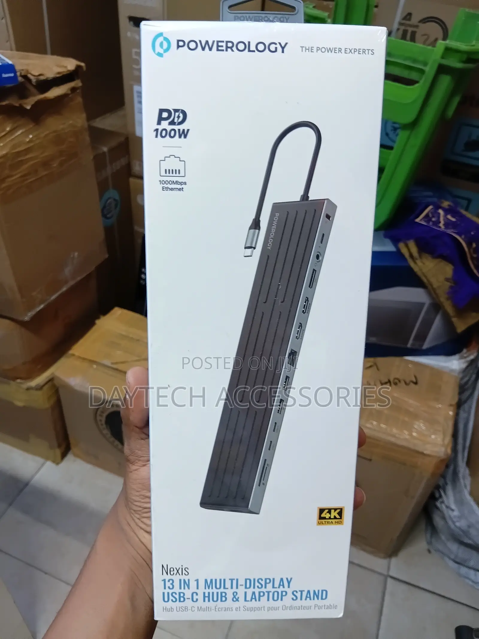 Powerology Nexis 13-in-1 USB-C Hub Laptop Stand Docking Station.