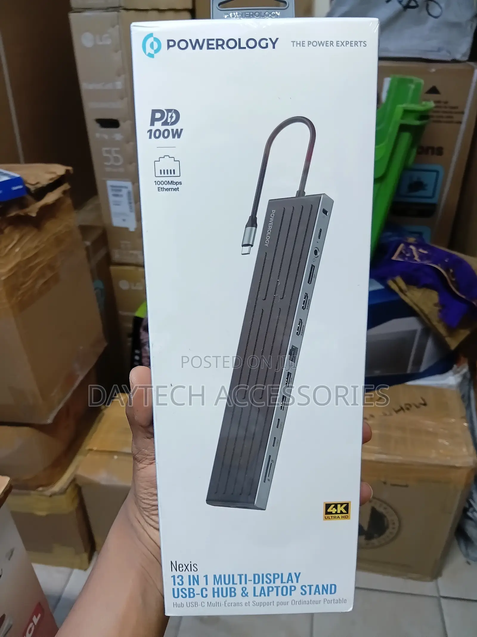 Powerology Nexis 13-in-1 USB-C Hub Laptop Stand Docking Station.