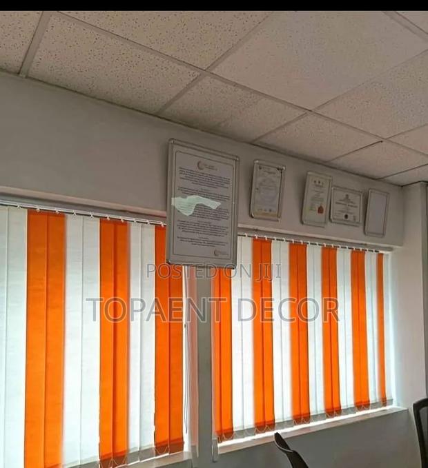 Orangered With White Vertical Window Blinds - main view
