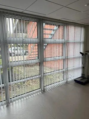 Orangered With White Vertical Window Blinds