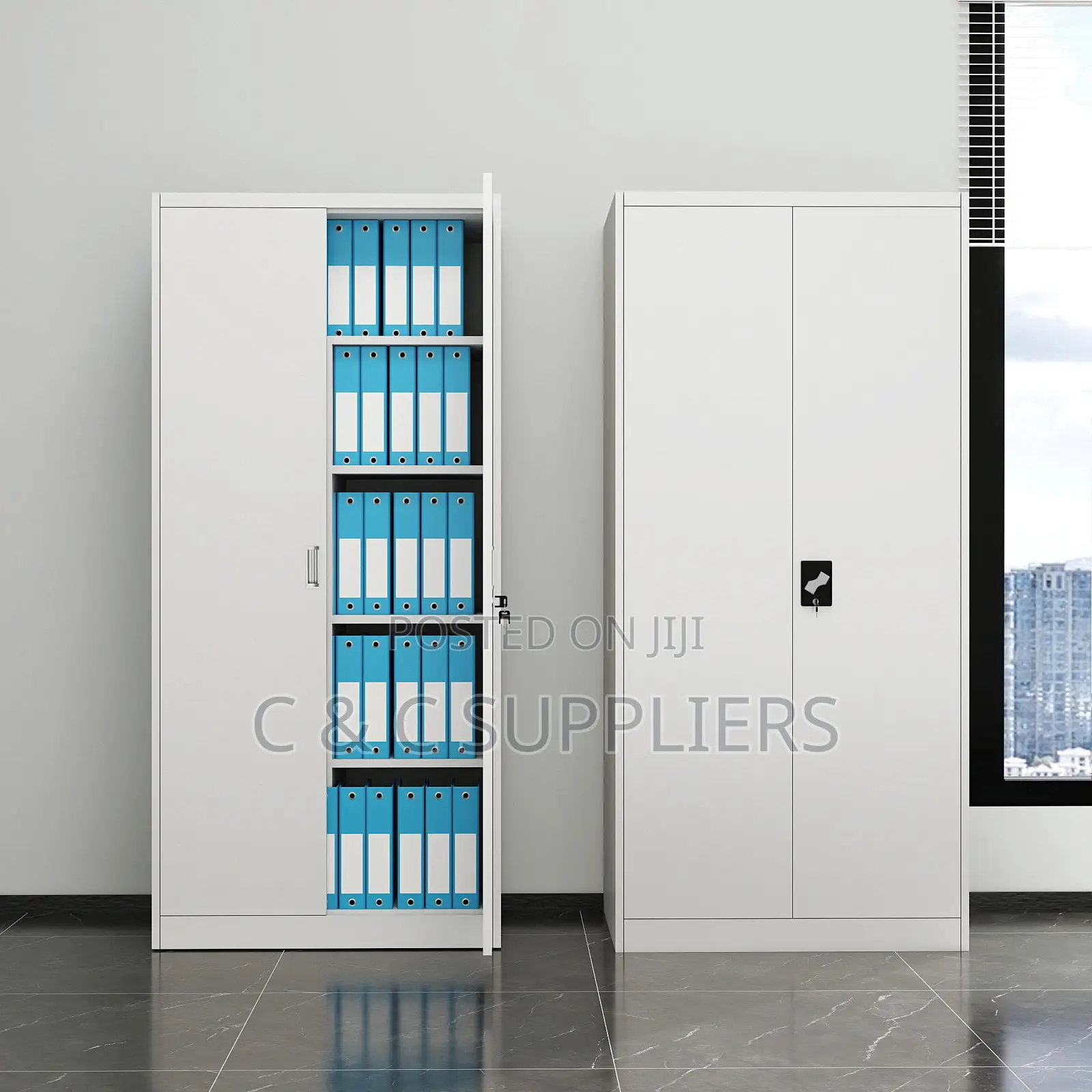 2-Door Full White Metallic Cabinet