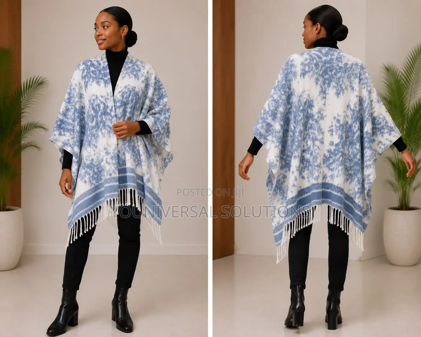 Ladies Poncho Heavy Cashmere and Woolen