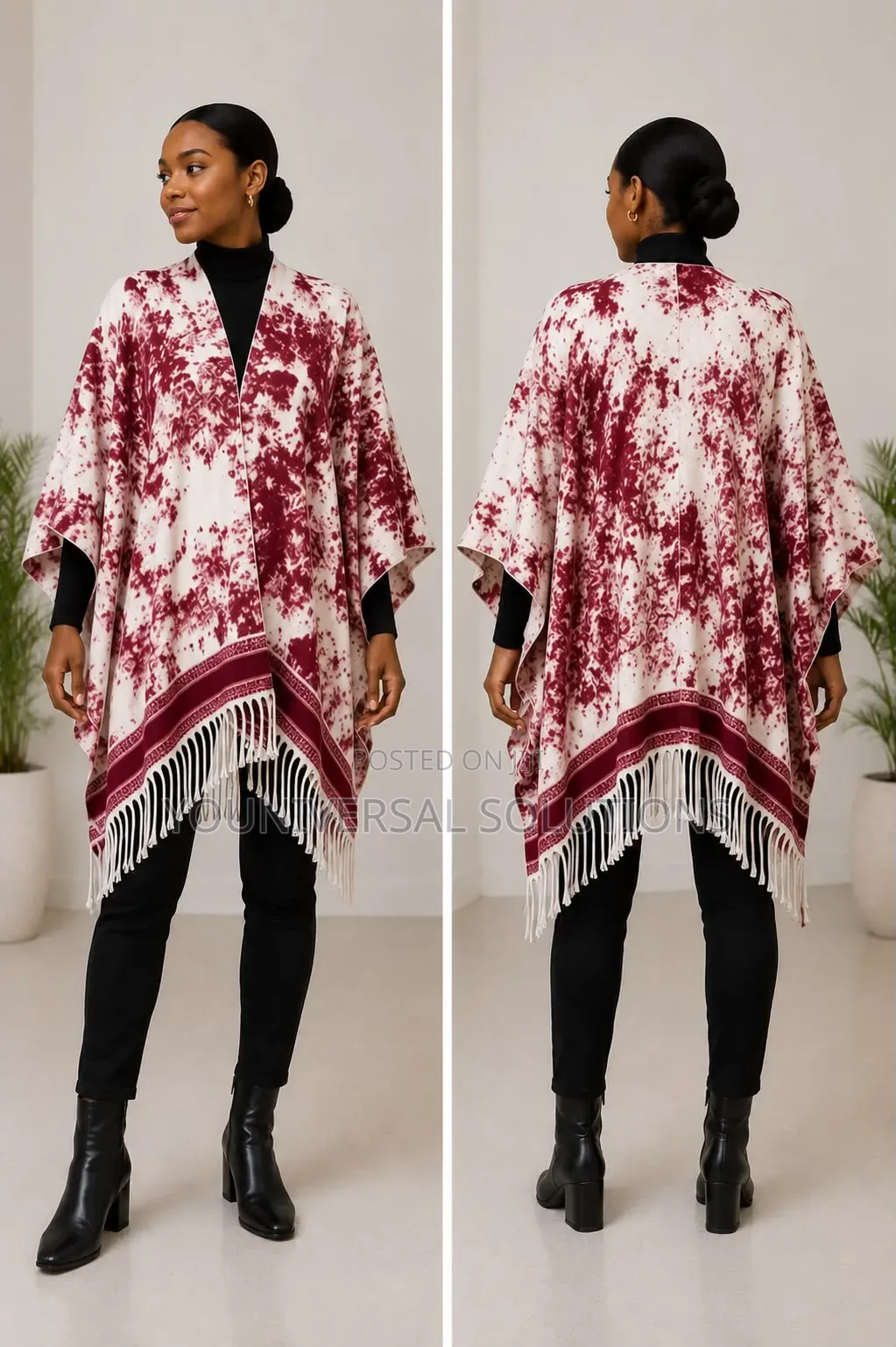 Ladies Poncho Heavy Cashmere and Woolen