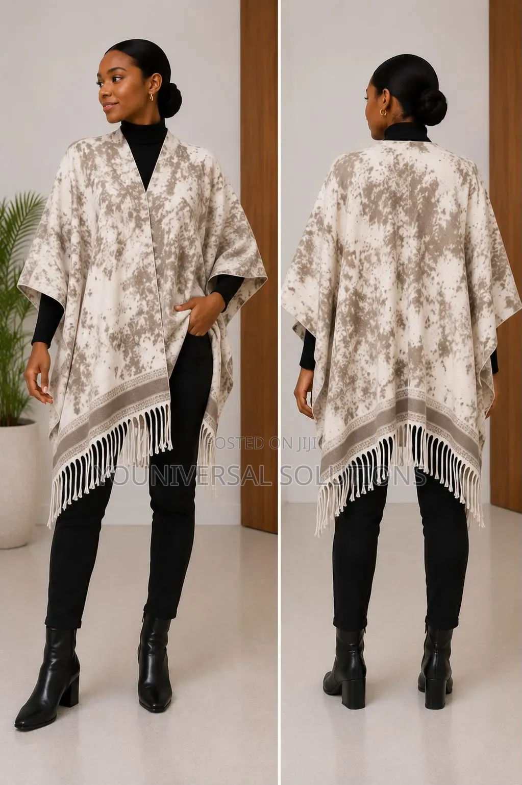 Ladies Poncho Heavy Cashmere and Woolen