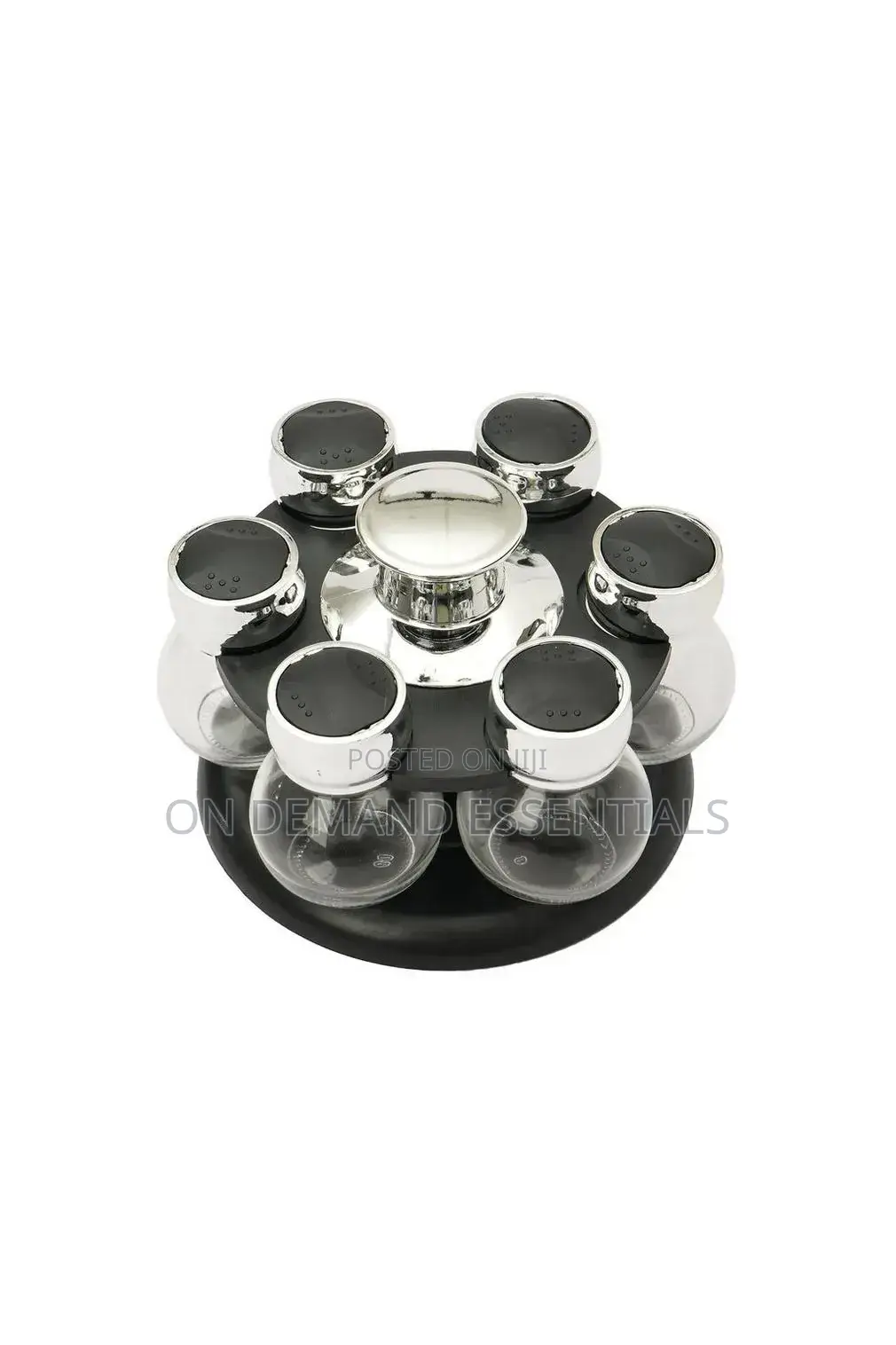 *Revolving Spice Rack | Glass Jar Bottles Set of 6 | Spice Jars