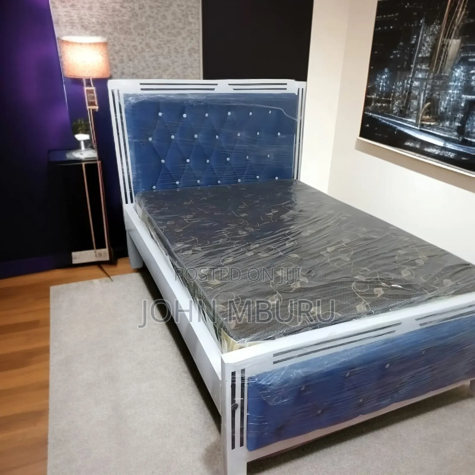 Blue With Golden Buttons and White Frame 4*6