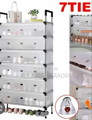 Dustproof Shoe Rack 7-Level Shoe Cabinet for Home Office