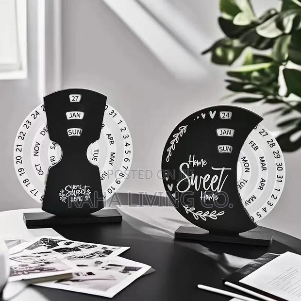 Perpetual Wooden Block Calendar for Home Office Desk