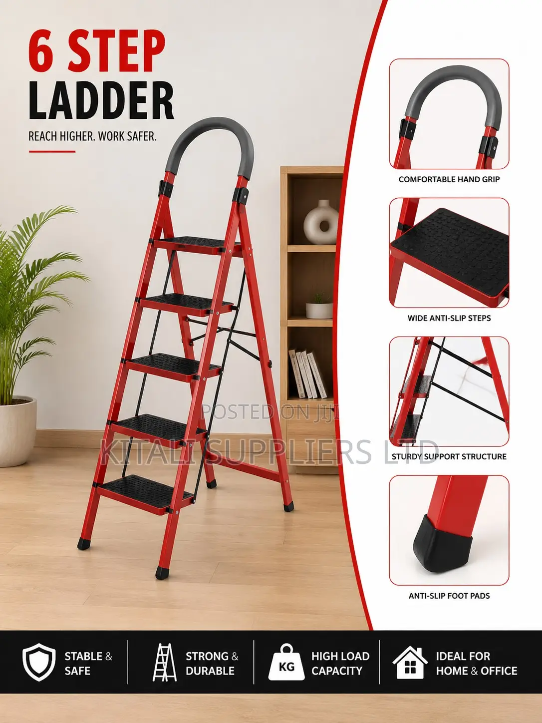 6-Step Foldable Durable Ladder
