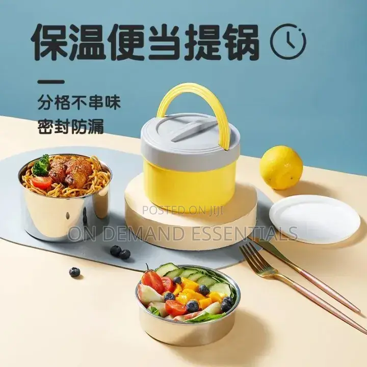 Portable Macaron 800ml Stylish Round Shape With Steel Insert
