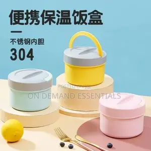 Portable Macaron 800ml Stylish Round Shape With Steel Insert