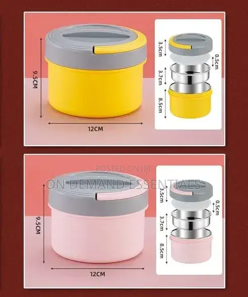 Portable Macaron 800ml Stylish Round Shape With Steel Insert