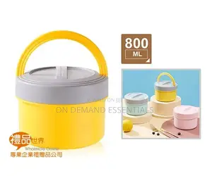 Portable Macaron 800ml Stylish Round Shape With Steel Insert