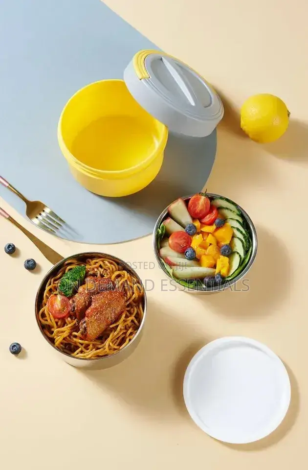 Portable Macaron 800ml Stylish Round Shape With Steel Insert