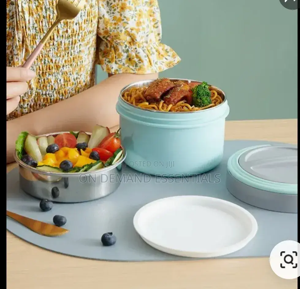 Portable Macaron 800ml Stylish Round Shape With Steel Insert