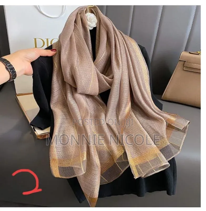 Silk Gold Threaded Scarves