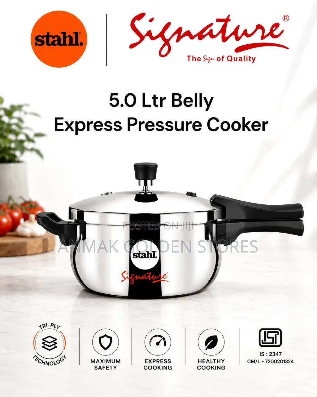 Stahl(Signature)
Express Pressure Cooker
5.0 LTR Belly