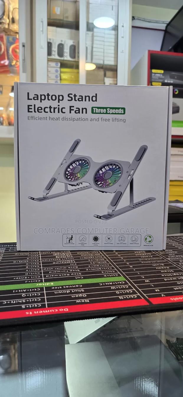 Ergonomic Laptop Stand Electric Fan