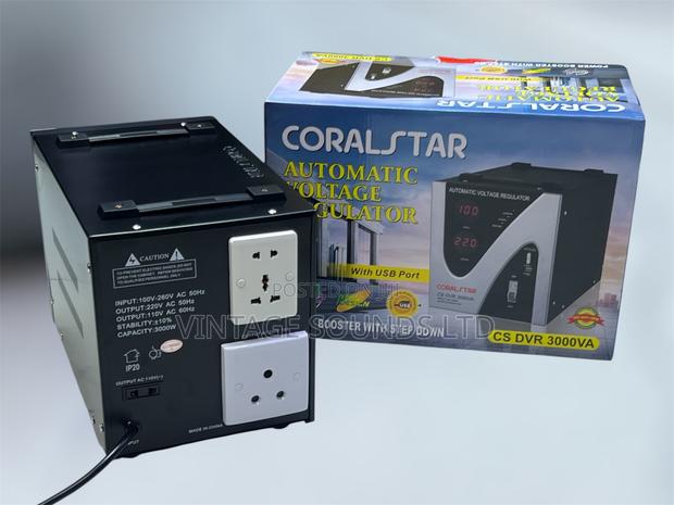 Coralstar 3kVA Step-Down Transformer Stabilizer (220V to 110V )