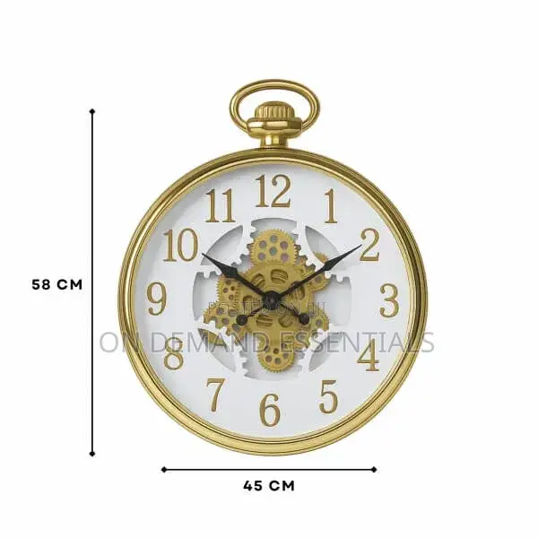 Modern and Distinctive Decorative Wall Clock, With Moving Gear