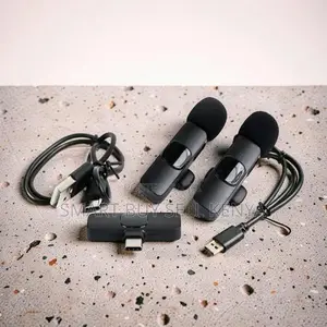 Plug and Play Mini Lapel Lavalier Dual Wireless Microphone
