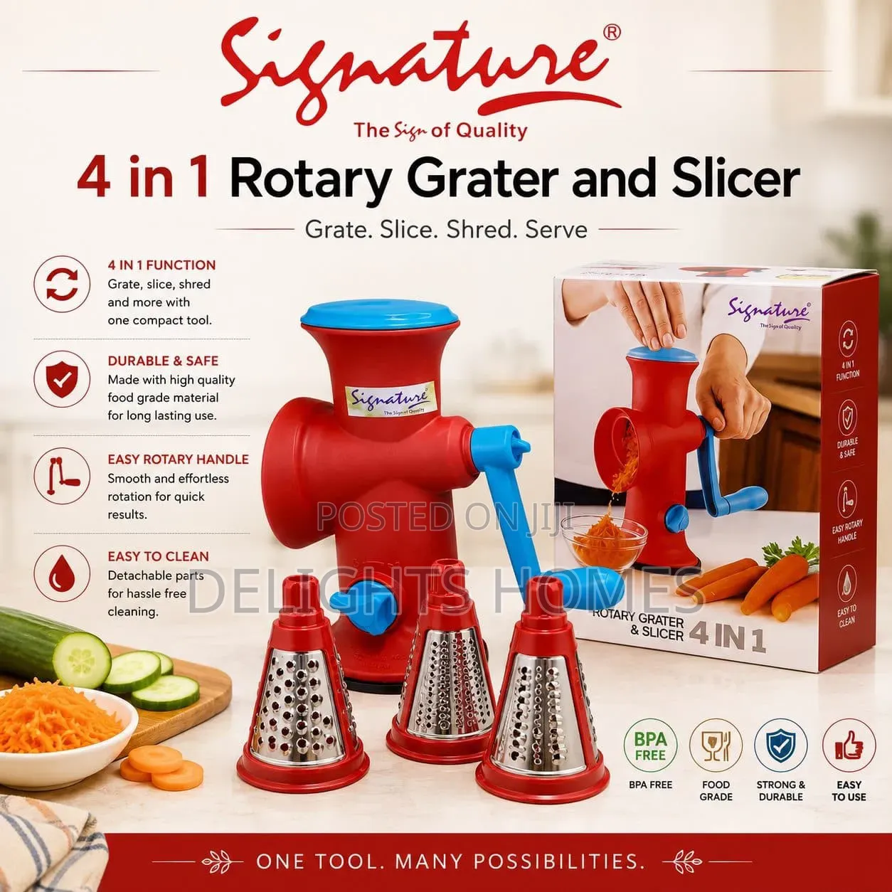 Signature 4 in 1 Rotary Grater Slicer