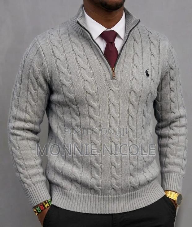 Men Grey Ralph Lauren Official POLO Sweater
