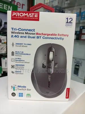 This Is a Promate SamoTri Rechargeable Wireless Mouse