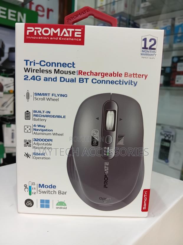 This Is a Promate SamoTri Rechargeable Wireless Mouse - thumbnail 2