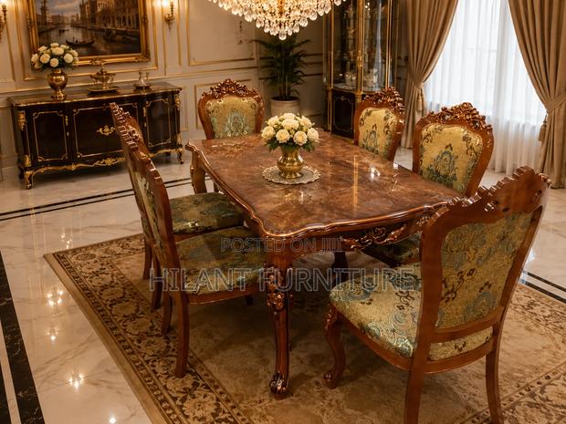 Unique Six-Seater Dining Table Set - main view
