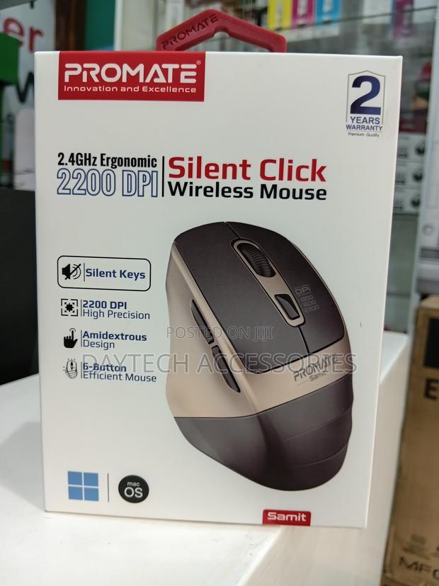 Promate Samit Wireless Mouse Ergonomic 2200DPI Silent Click - thumbnail 4