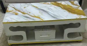 Modern Coffee Table Features a White Marble