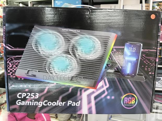 CP253 RGB Laptop Cooling Pad 3 Fan Adjustable Cooling Stand - thumbnail 3