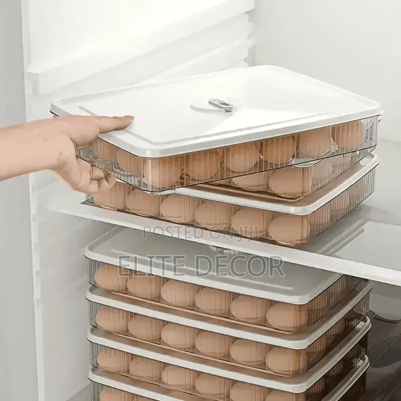 24pcs Stackable Egg Tray Egg Holder – Space Saving Fridge Organizer